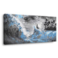 Navy Blue Nautical Nature Wall Art Modern Canvas Painting Prints Artwork Office Hallway Bedroom Living Room Decor