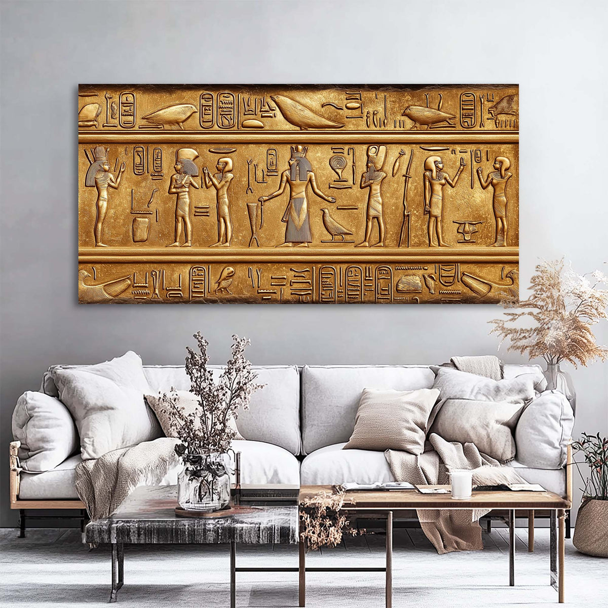 Gold Religious Wall Art for Living Room Canvas Painting Prints Art Deco Artwork Office Bedroom Decor