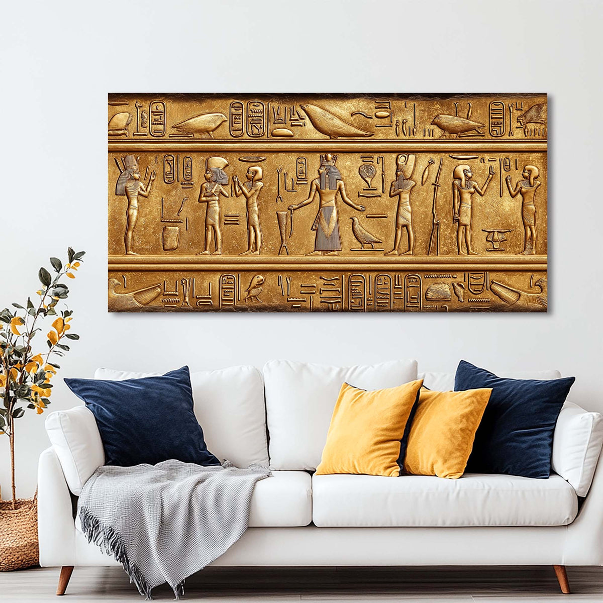 Gold Religious Wall Art for Living Room Canvas Painting Prints Art Deco Artwork Office Bedroom Decor