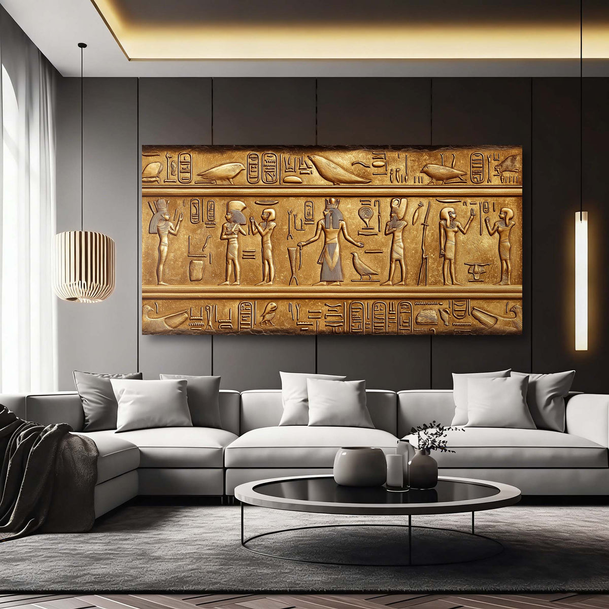 Gold Religious Wall Art for Living Room Canvas Painting Prints Art Deco Artwork Office Bedroom Decor