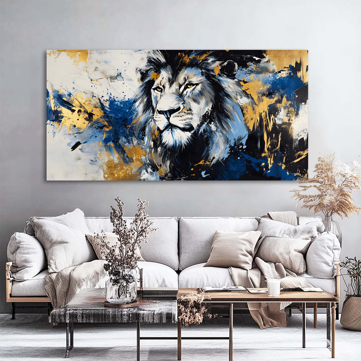 Gold Abstract Animals Wall Art Art Deco Painting Prints Canvas Artwork Living Room Family Bedroom Office Decor