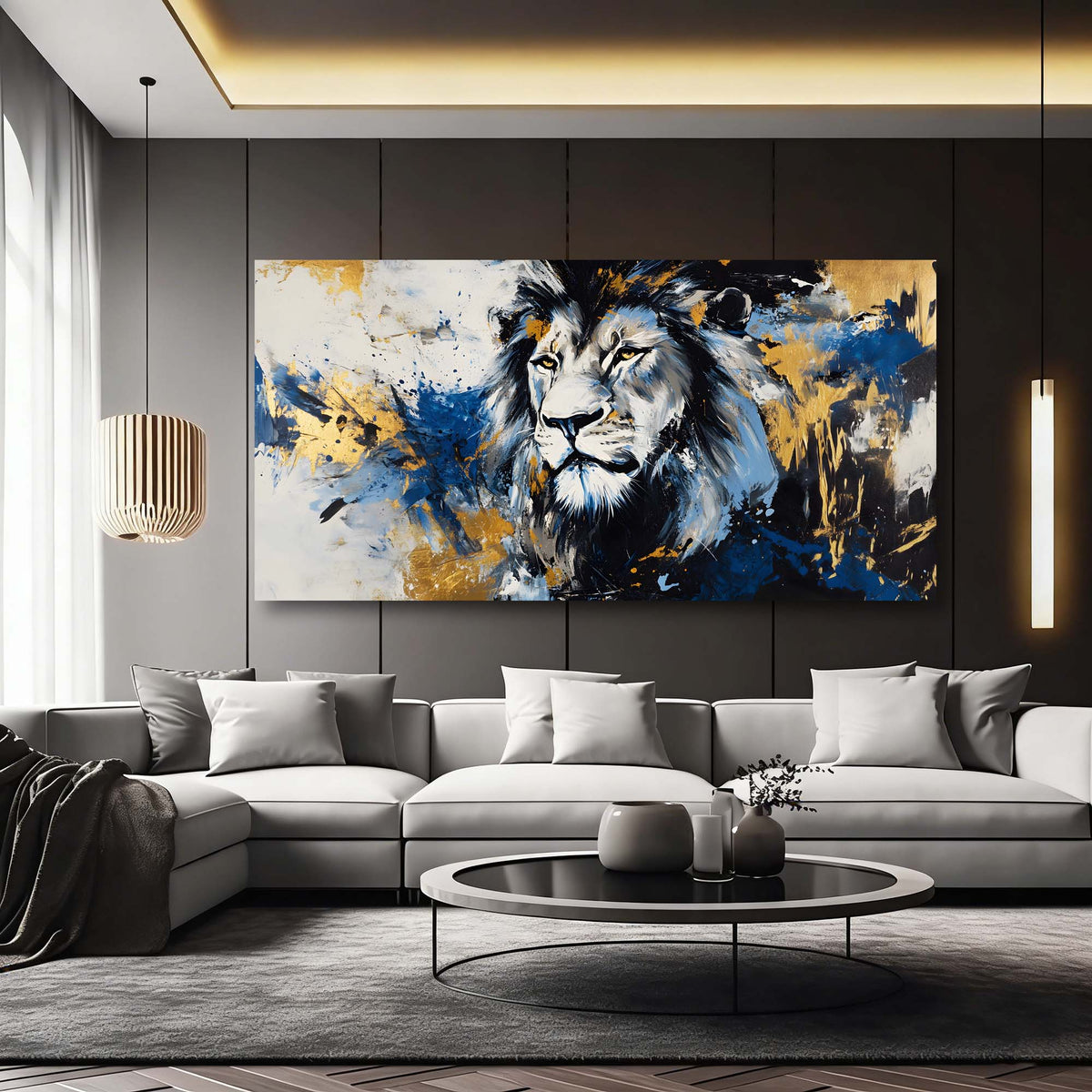 Gold Abstract Animals Wall Art Art Deco Painting Prints Canvas Artwork Living Room Family Bedroom Office Decor