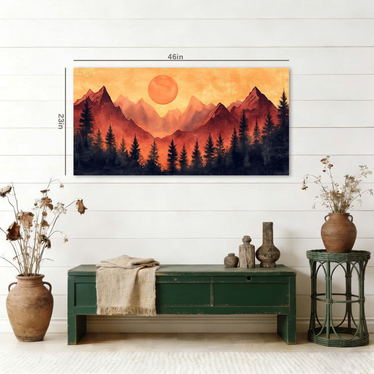 Red Mysterious Nature Wall Art for Living Room Canvas Painting Prints Artwork Family Bedroom Office Decor