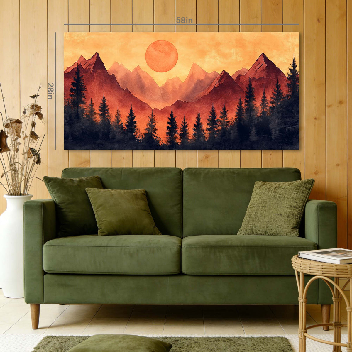 Red Mysterious Nature Wall Art for Living Room Canvas Painting Prints Artwork Family Bedroom Office Decor