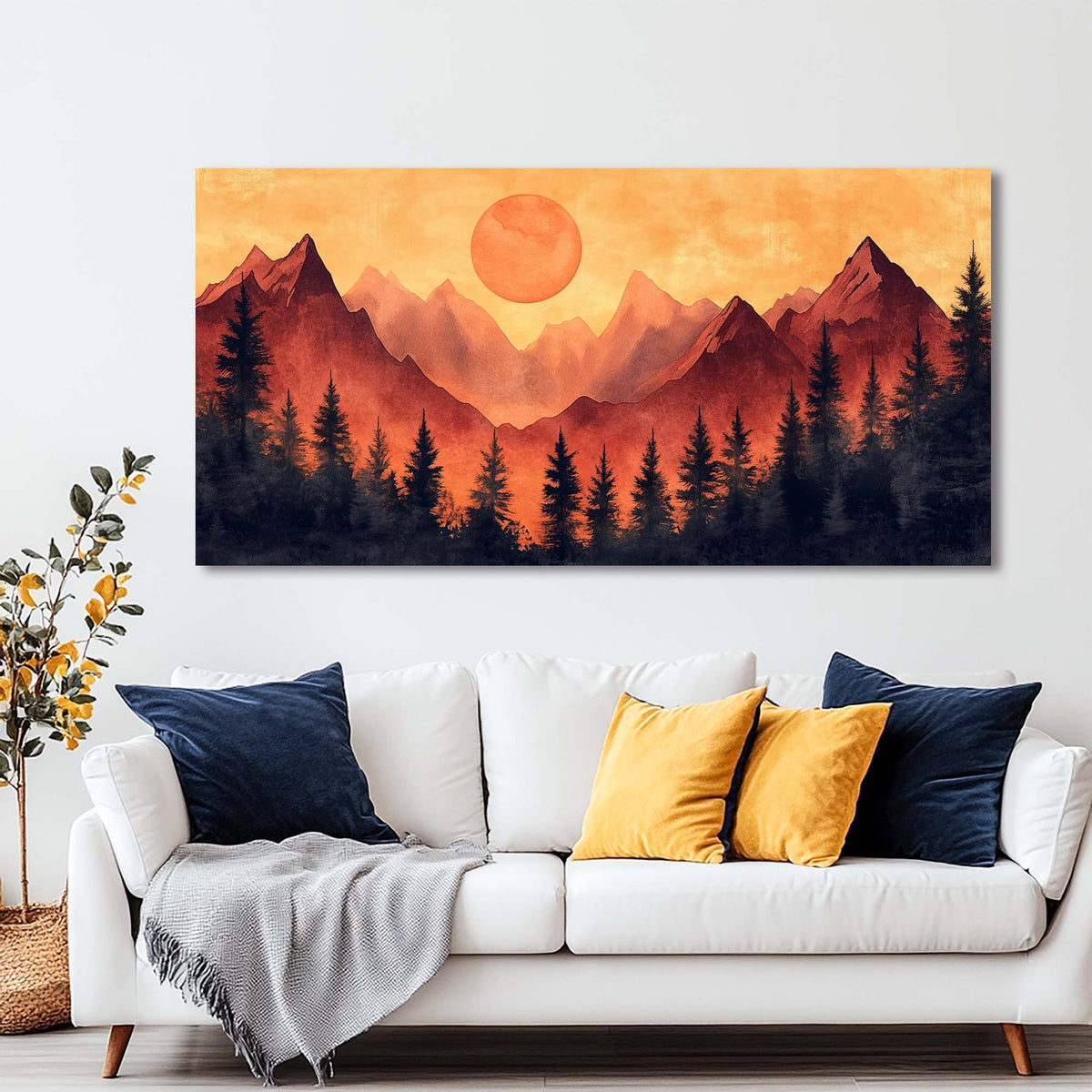 Red Mysterious Nature Wall Art for Living Room Canvas Painting Prints Artwork Family Bedroom Office Decor