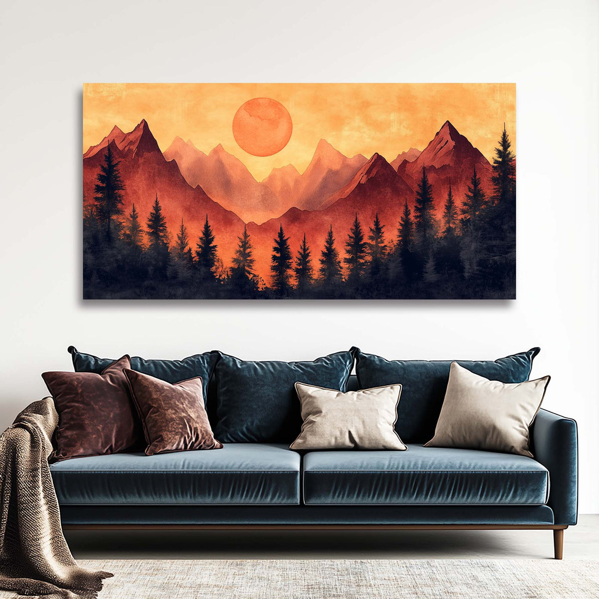 Red Mysterious Nature Wall Art for Living Room Canvas Painting Prints Artwork Family Bedroom Office Decor
