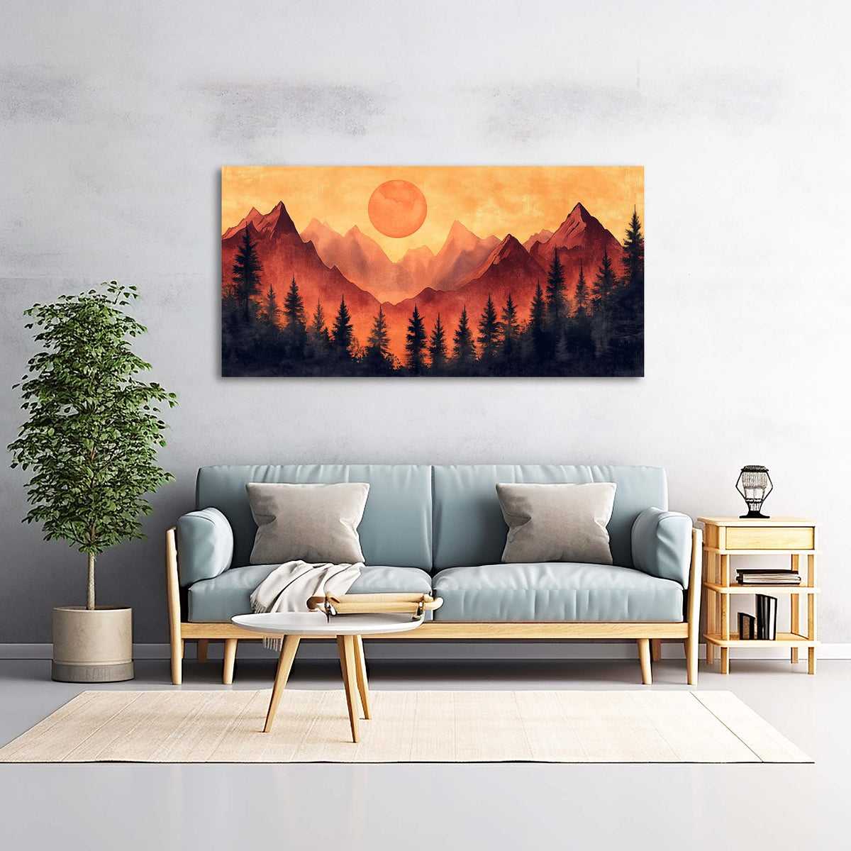 Red Mysterious Nature Wall Art for Living Room Canvas Painting Prints Artwork Family Bedroom Office Decor