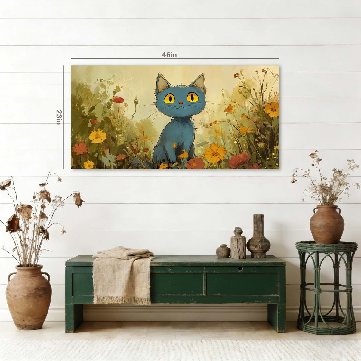 Blue Floral Wall Art Paintings Print Canvas Painting Prints Modern Artwork Office Living Room Over the Couch Bedroom Decor