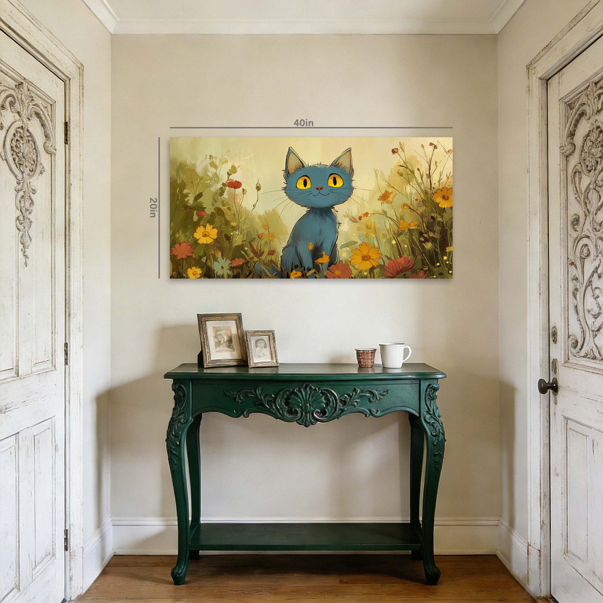 Blue Floral Wall Art Paintings Print Canvas Painting Prints Modern Artwork Office Living Room Over the Couch Bedroom Decor
