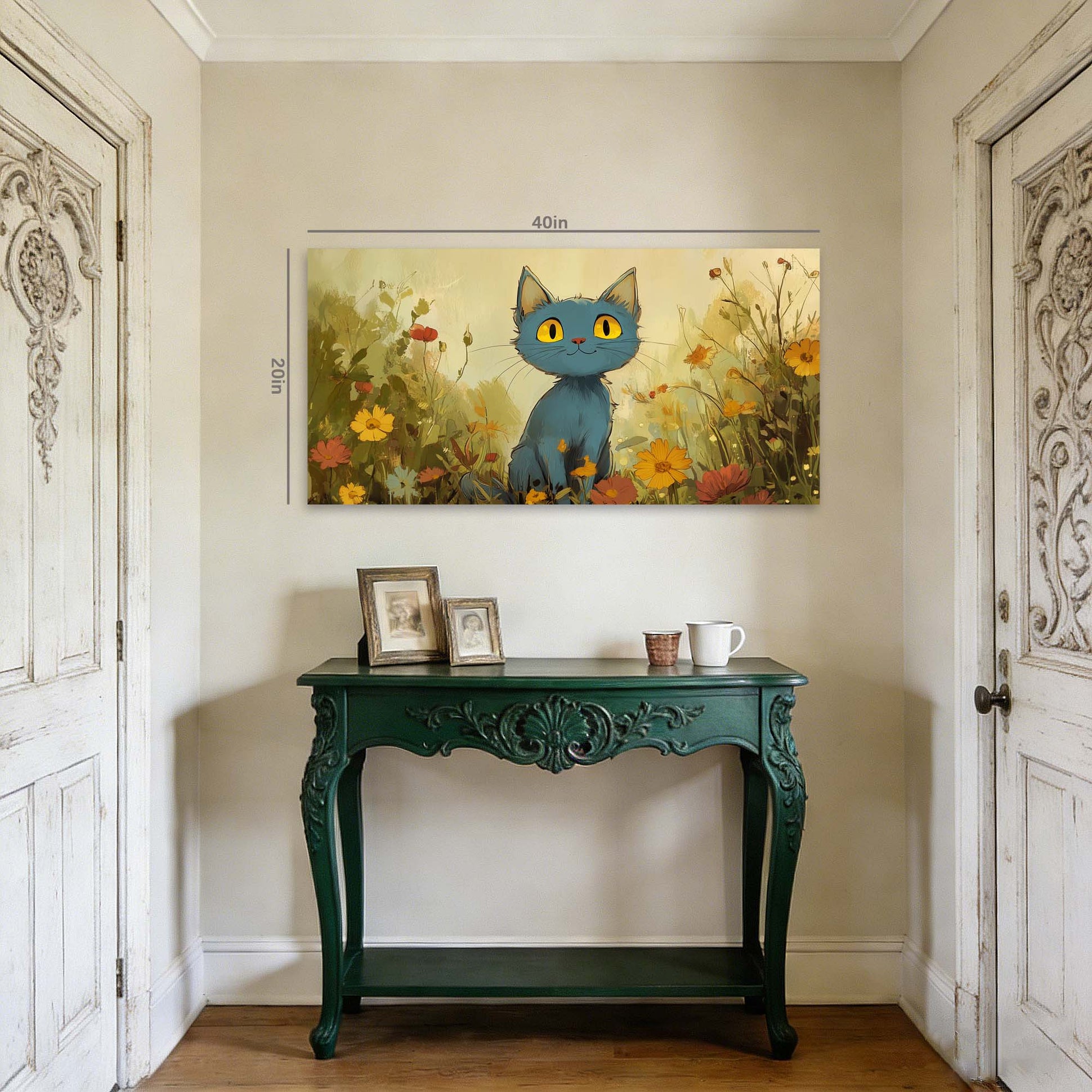 Blue Floral Wall Art Paintings Print Canvas Painting Prints Modern Artwork Office Living Room Over the Couch Bedroom Decor