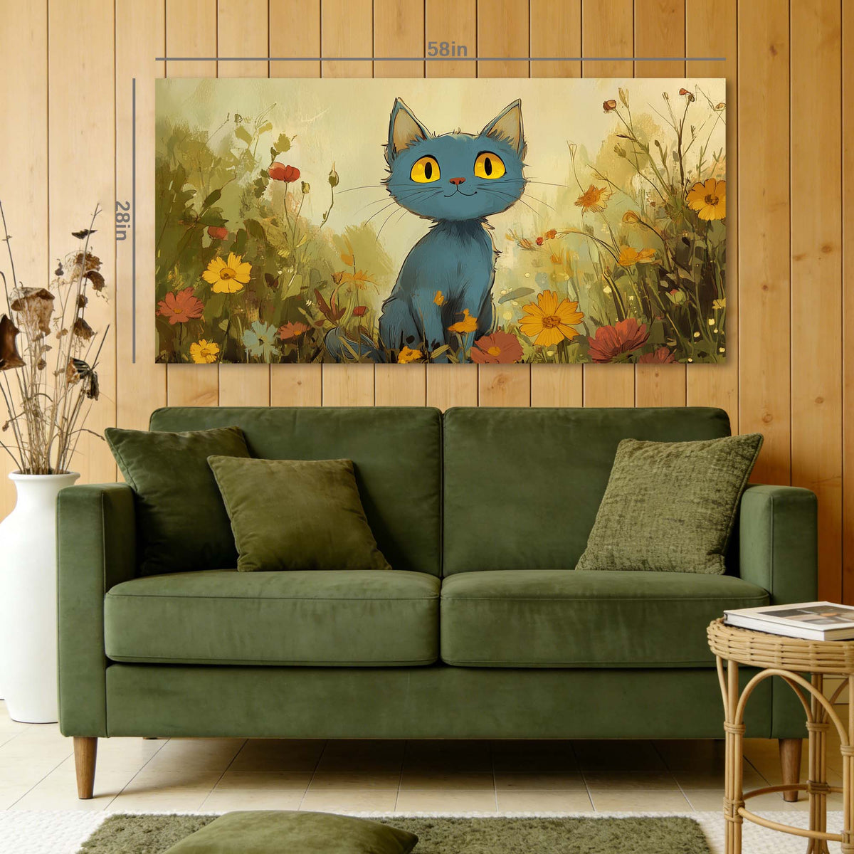 Blue Floral Wall Art Paintings Print Canvas Painting Prints Modern Artwork Office Living Room Over the Couch Bedroom Decor