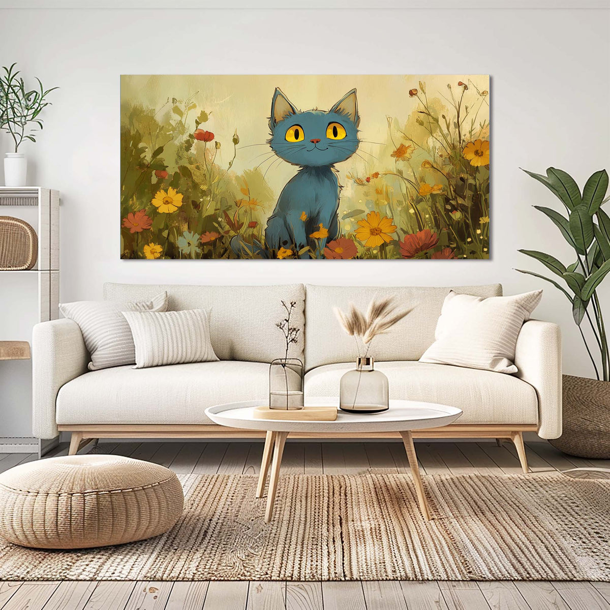 Blue Floral Wall Art Paintings Print Canvas Painting Prints Modern Artwork Office Living Room Over the Couch Bedroom Decor