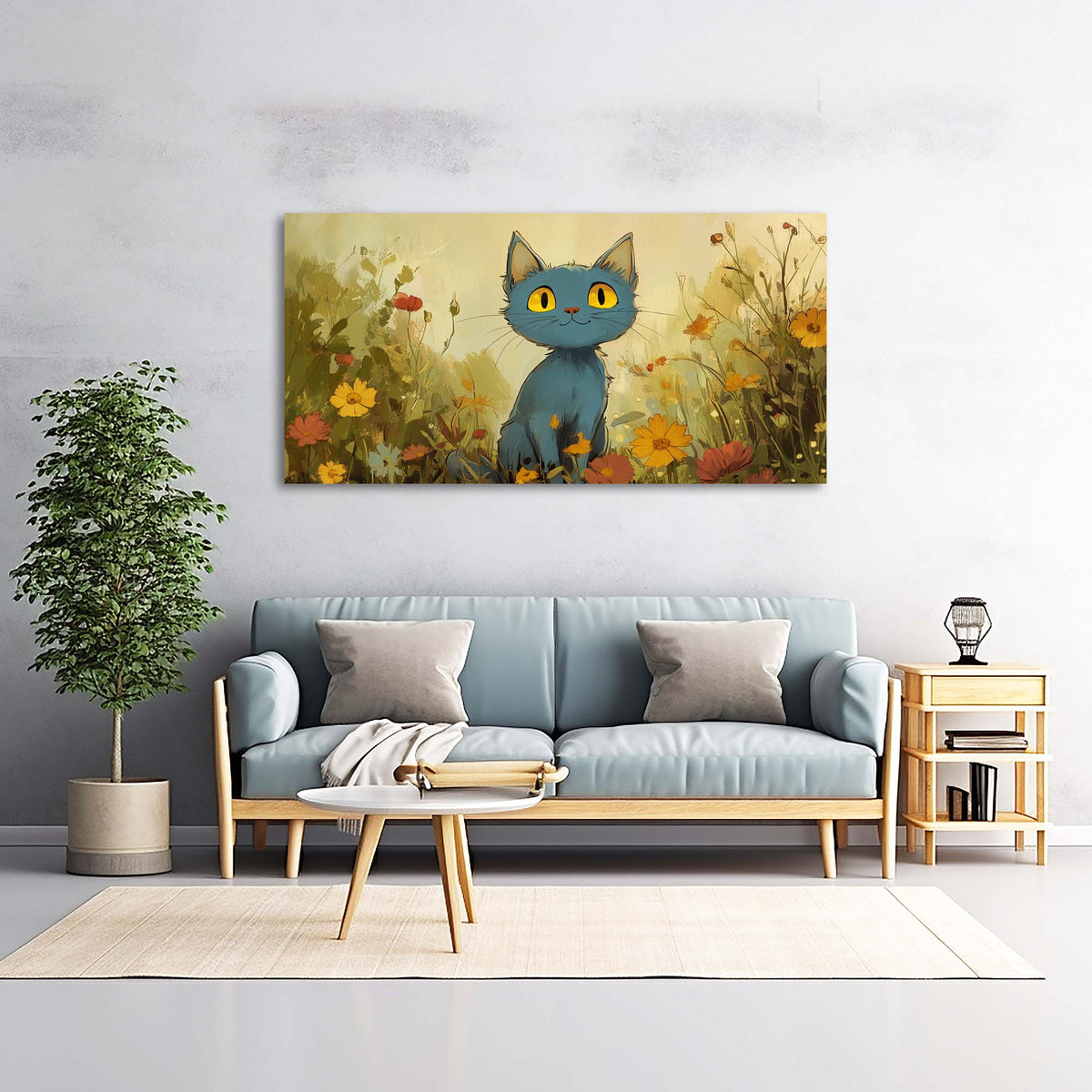 Blue Floral Wall Art Paintings Print Canvas Painting Prints Modern Artwork Office Living Room Over the Couch Bedroom Decor