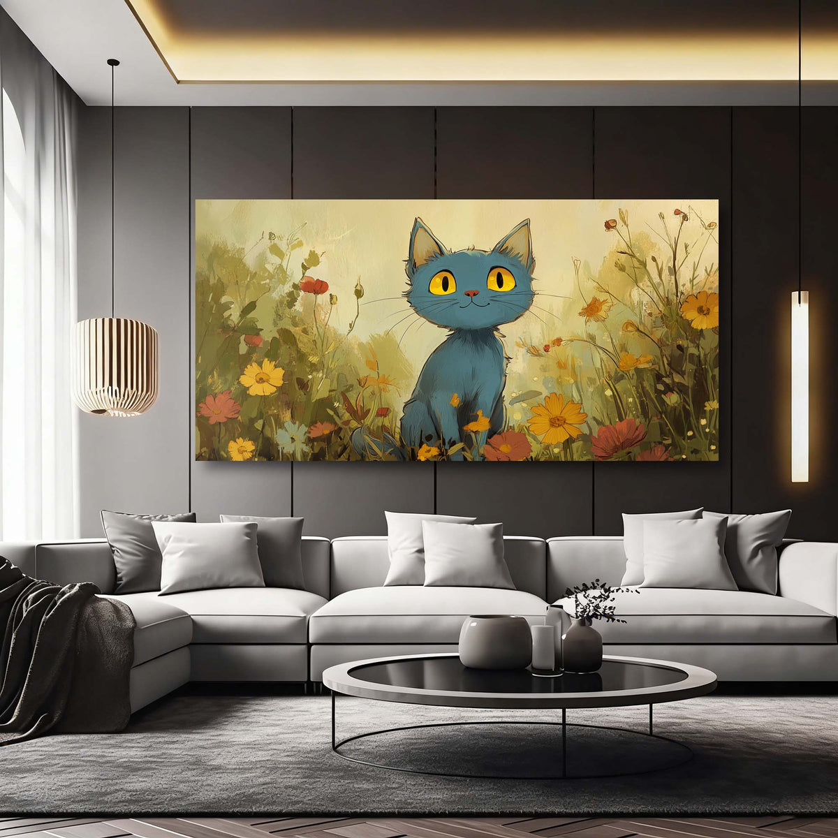 Blue Floral Wall Art Paintings Print Canvas Painting Prints Modern Artwork Office Living Room Over the Couch Bedroom Decor