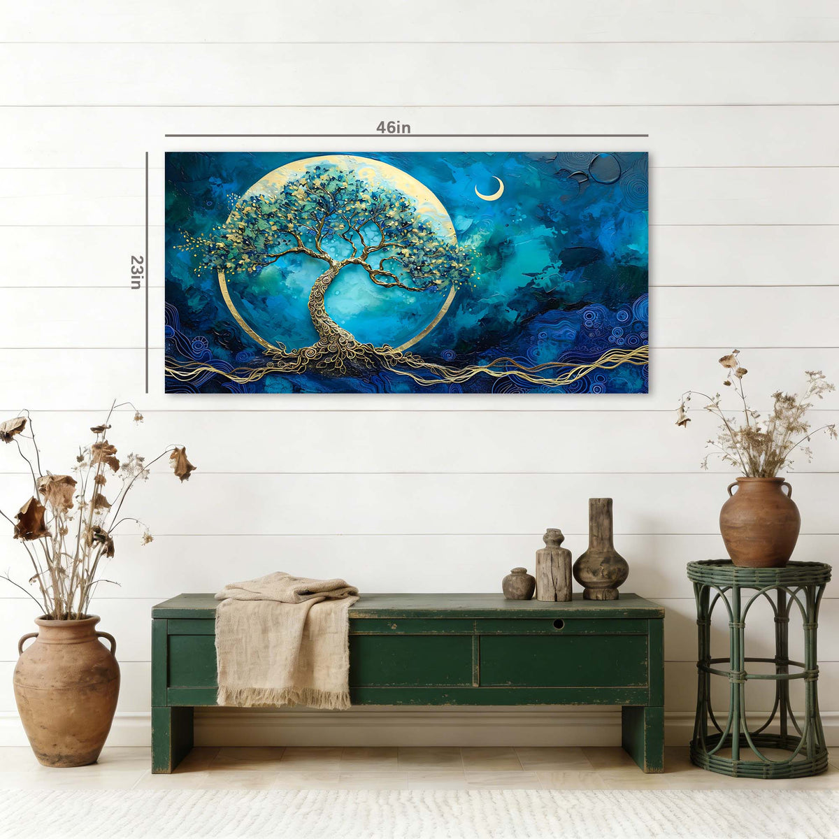 Blue Fairytale Wall Art for Living Room Canvas Painting Prints Art Deco Artwork Office Bedroom Decor