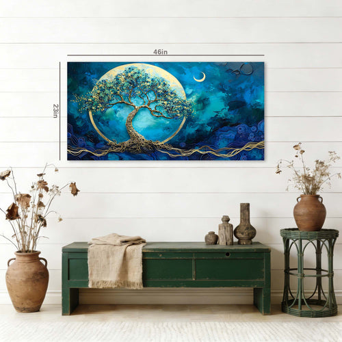 Blue Fairytale Wall Art for Living Room Canvas Painting Prints Art Deco Artwork Office Bedroom Decor