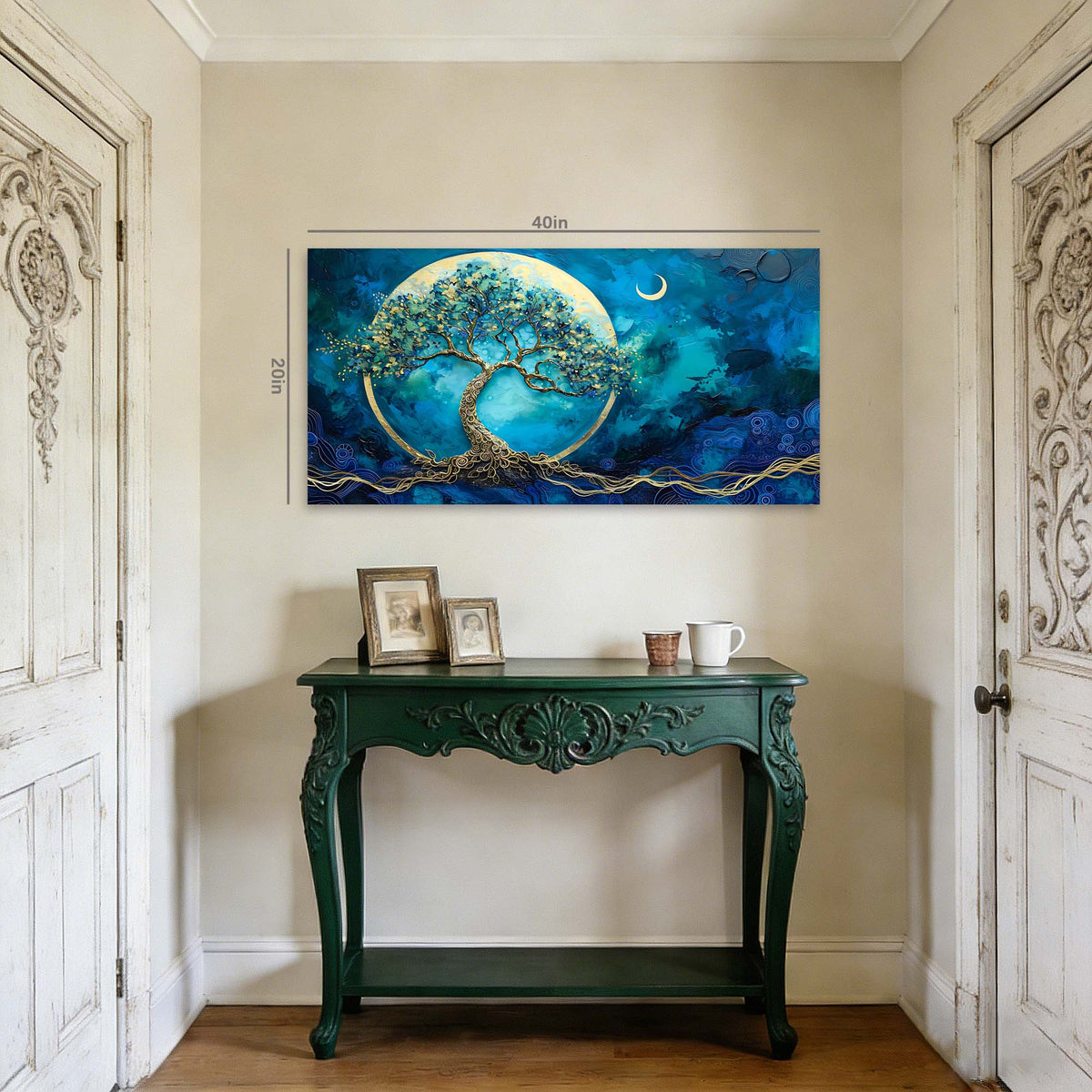 Blue Fairytale Wall Art for Living Room Canvas Painting Prints Art Deco Artwork Office Bedroom Decor
