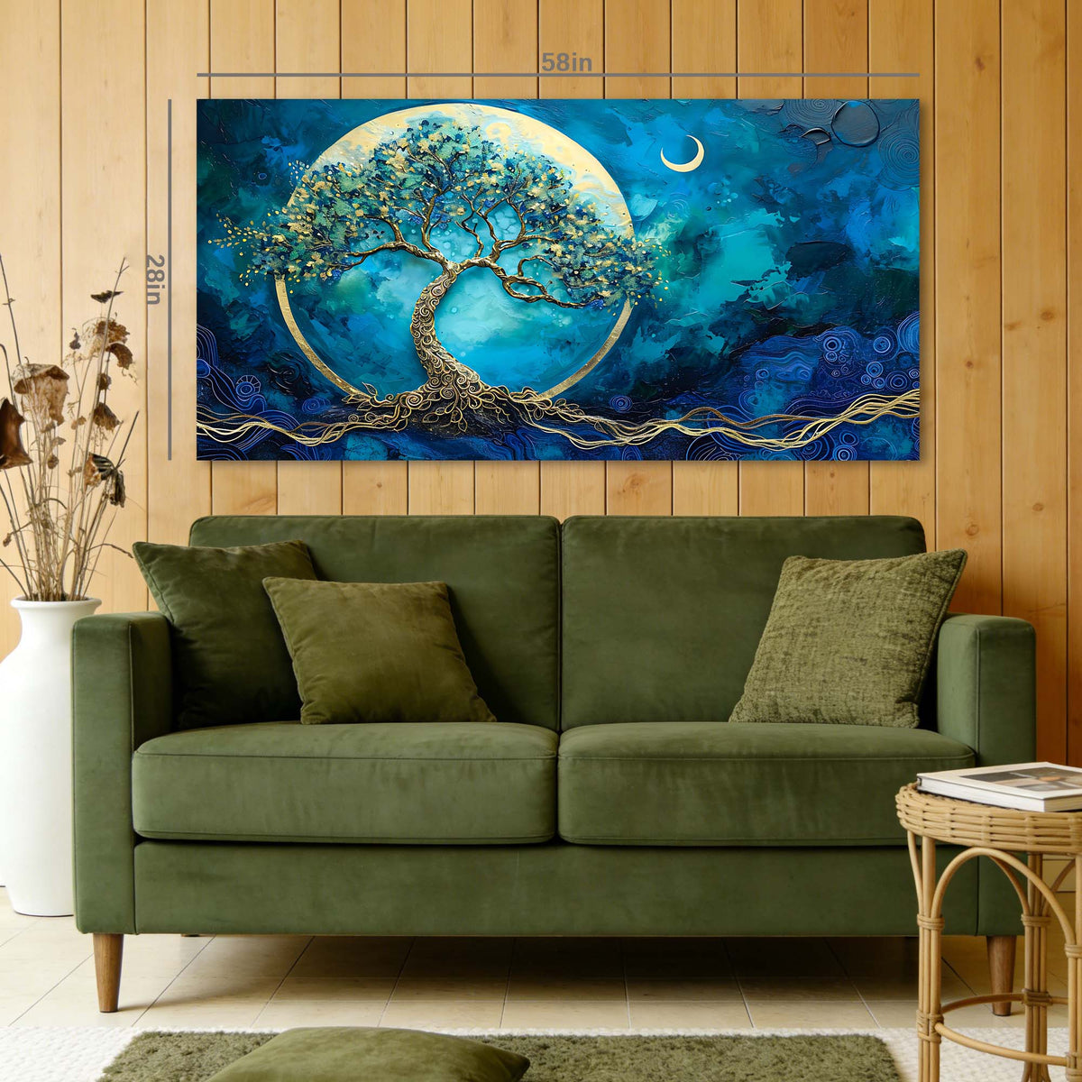 Blue Fairytale Wall Art for Living Room Canvas Painting Prints Art Deco Artwork Office Bedroom Decor