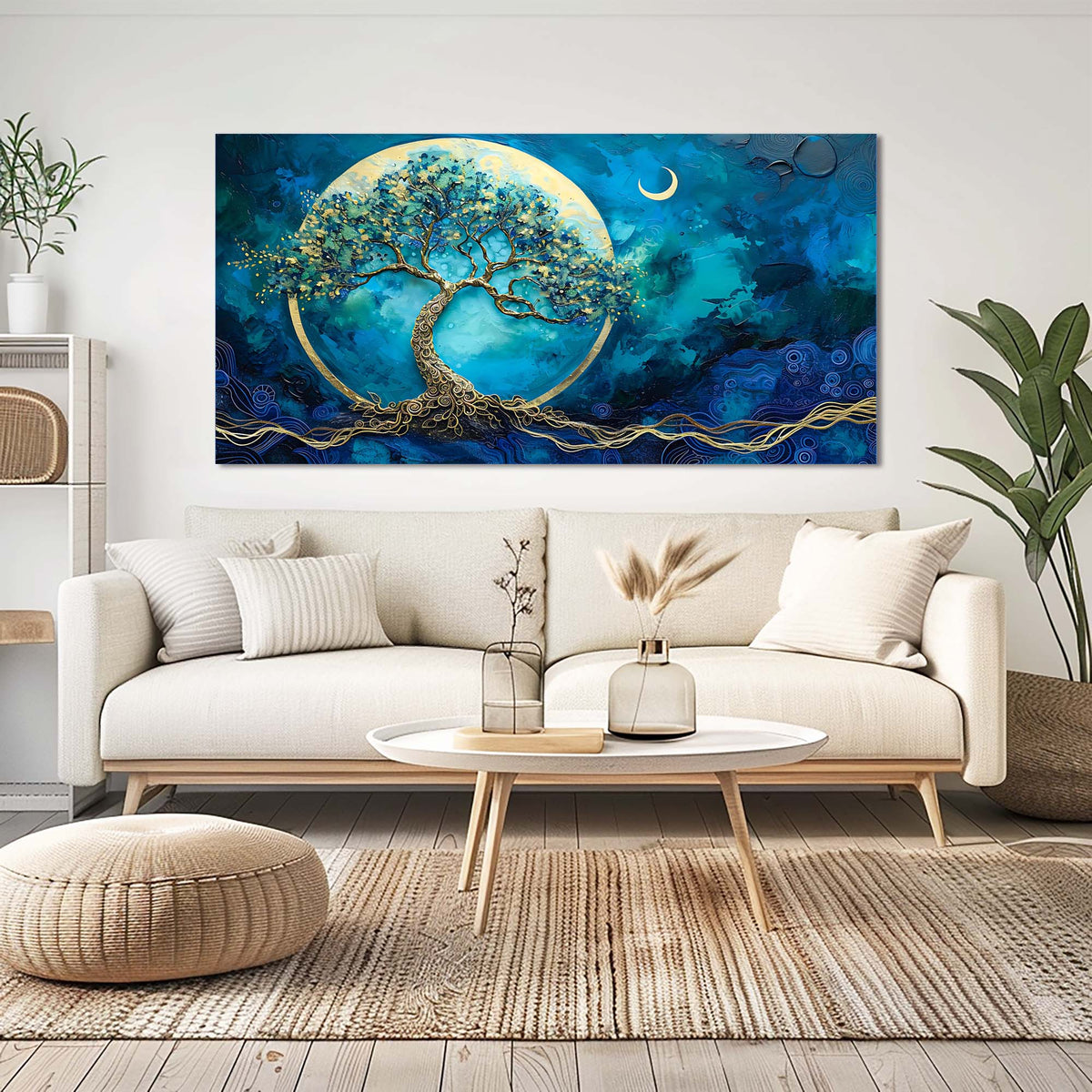 Blue Fairytale Wall Art for Living Room Canvas Painting Prints Art Deco Artwork Office Bedroom Decor