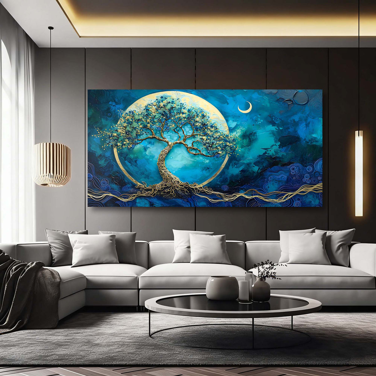Blue Fairytale Wall Art for Living Room Canvas Painting Prints Art Deco Artwork Office Bedroom Decor