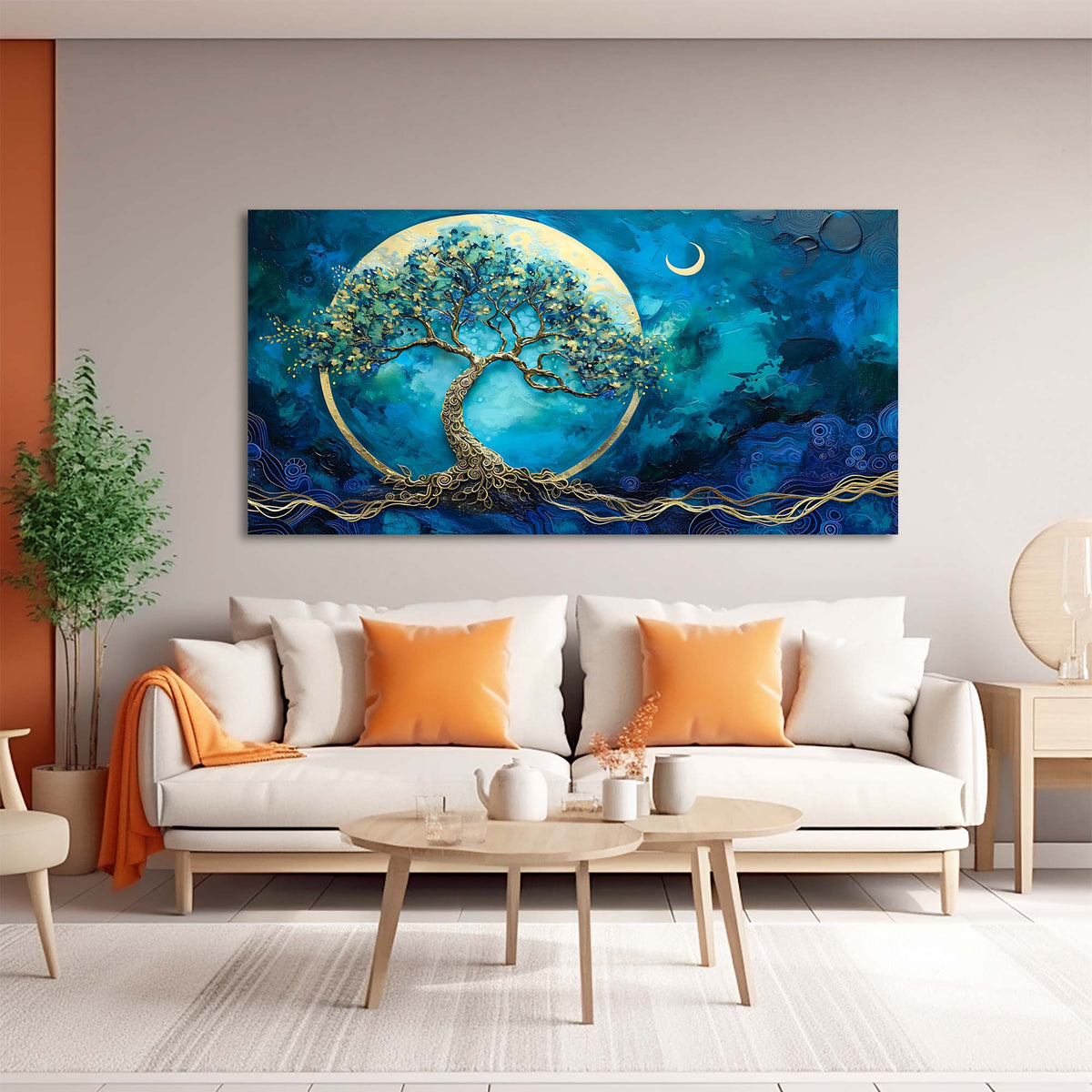 Blue Fairytale Wall Art for Living Room Canvas Painting Prints Art Deco Artwork Office Bedroom Decor