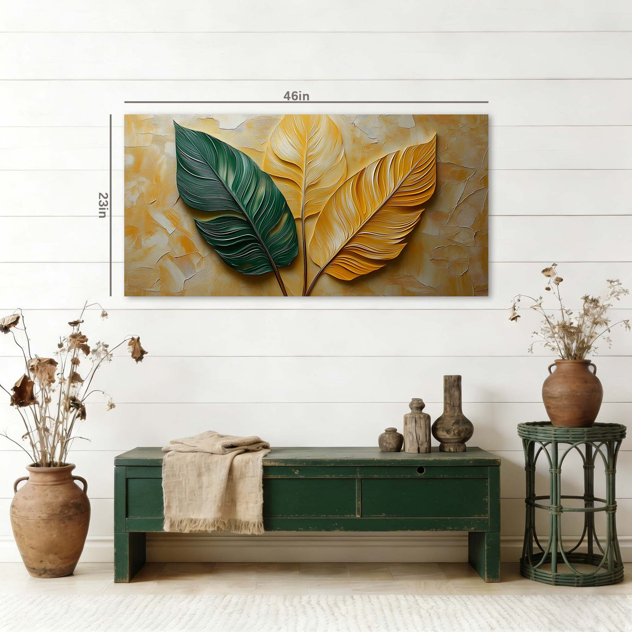 Yellow Tropical Floral Wall Art Modern Canvas Painting Prints Artwork Office Hallway Bedroom Living Room Decor