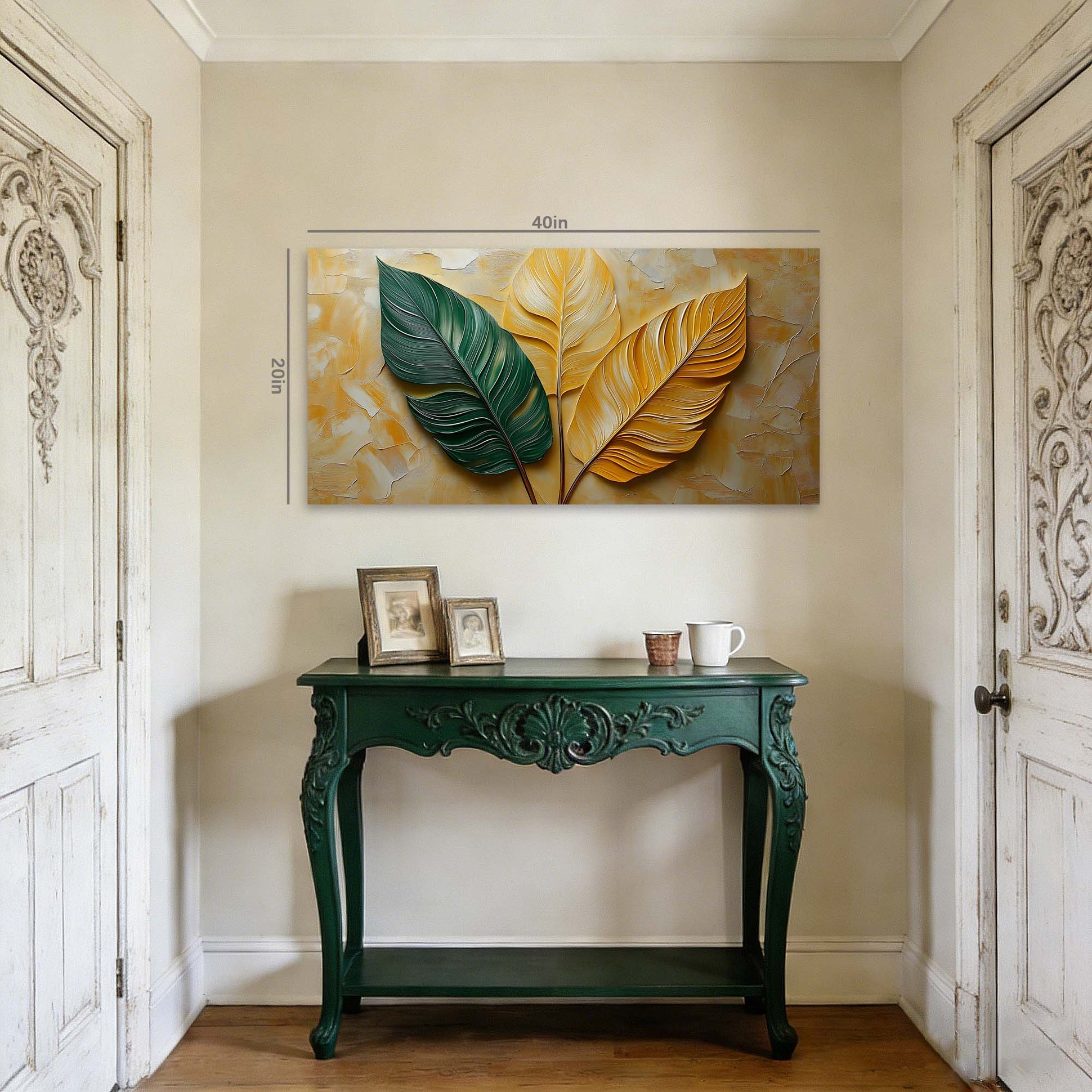 Yellow Tropical Floral Wall Art Modern Canvas Painting Prints Artwork Office Hallway Bedroom Living Room Decor
