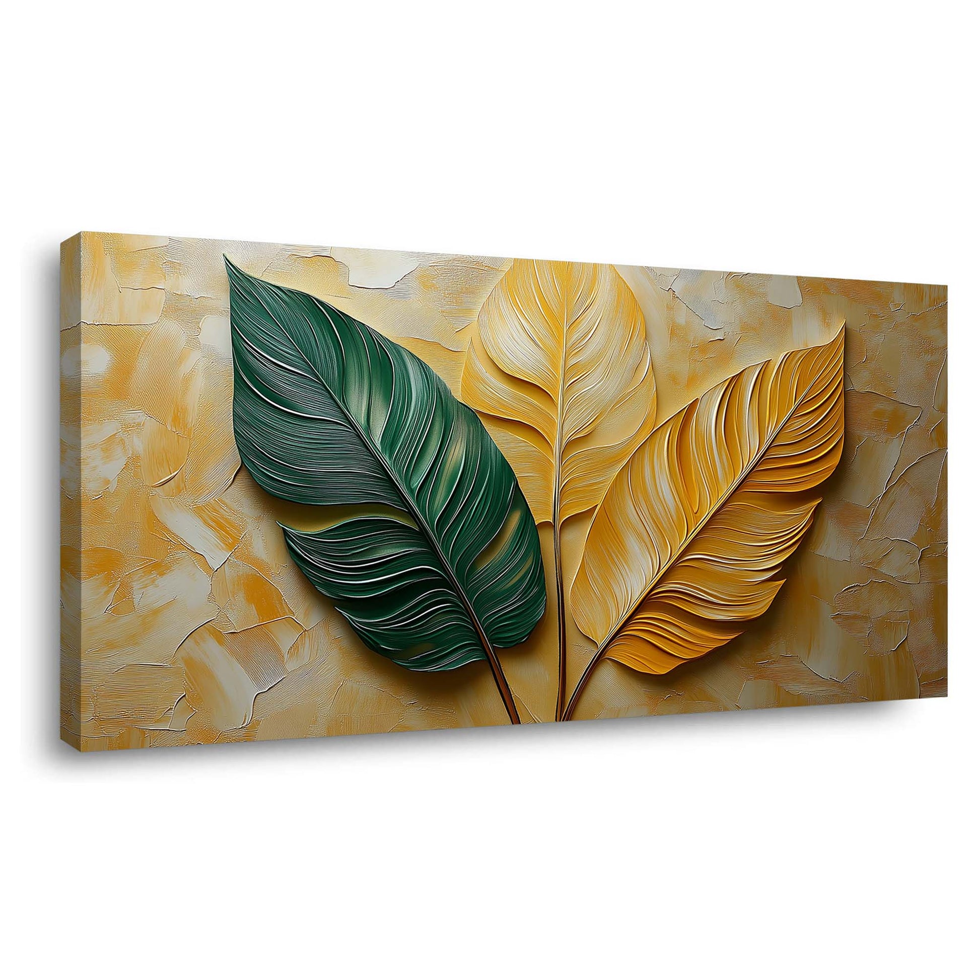 Yellow Tropical Floral Wall Art Modern Canvas Painting Prints Artwork Office Hallway Bedroom Living Room Decor