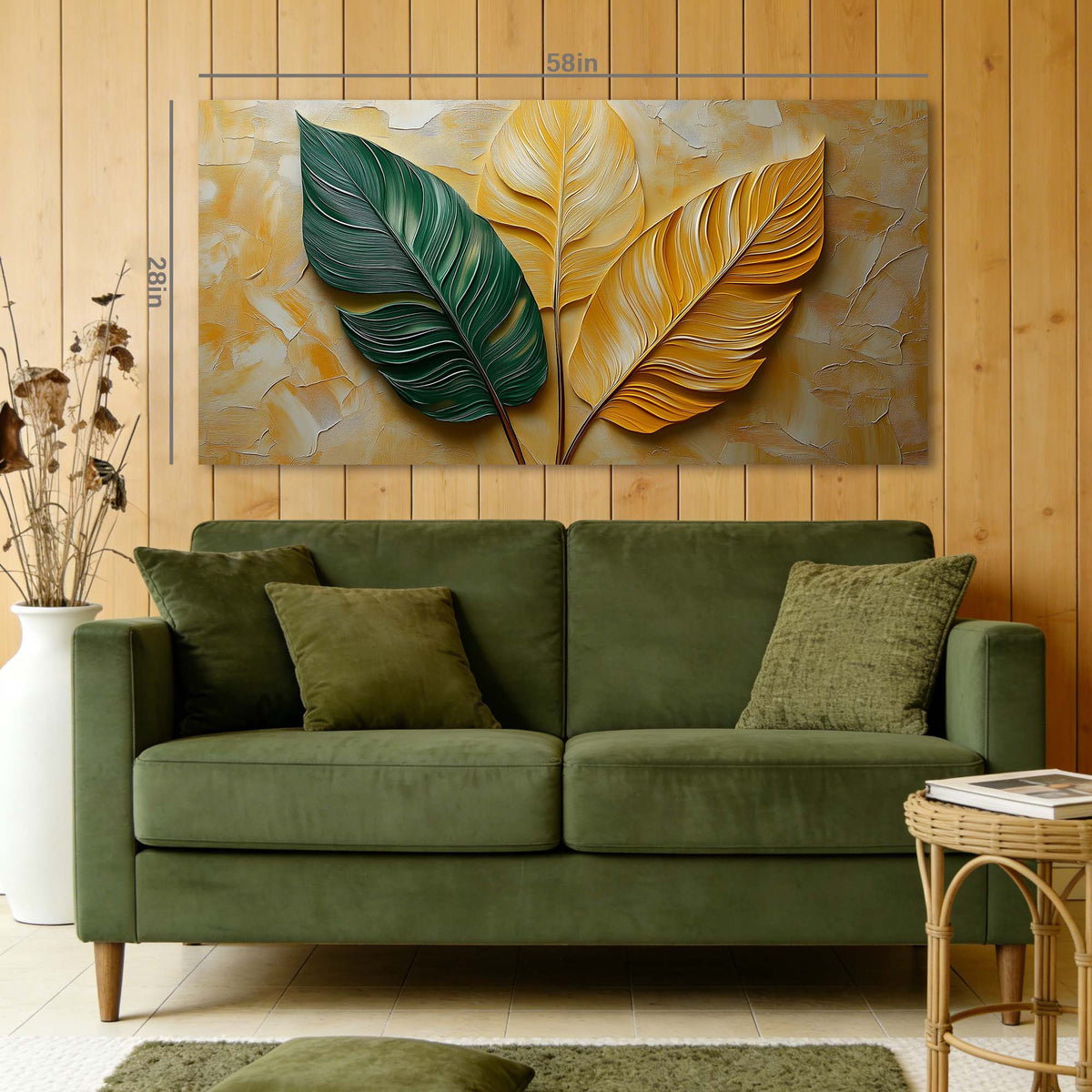 Yellow Tropical Floral Wall Art Modern Canvas Painting Prints Artwork Office Hallway Bedroom Living Room Decor
