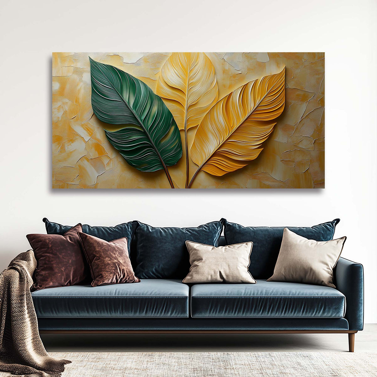 Yellow Tropical Floral Wall Art Modern Canvas Painting Prints Artwork Office Hallway Bedroom Living Room Decor
