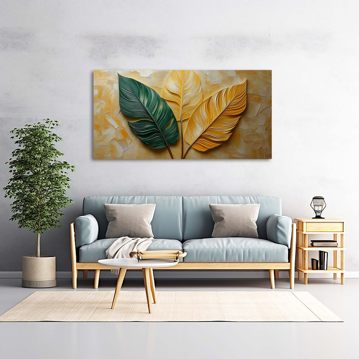 Yellow Tropical Floral Wall Art Modern Canvas Painting Prints Artwork Office Hallway Bedroom Living Room Decor