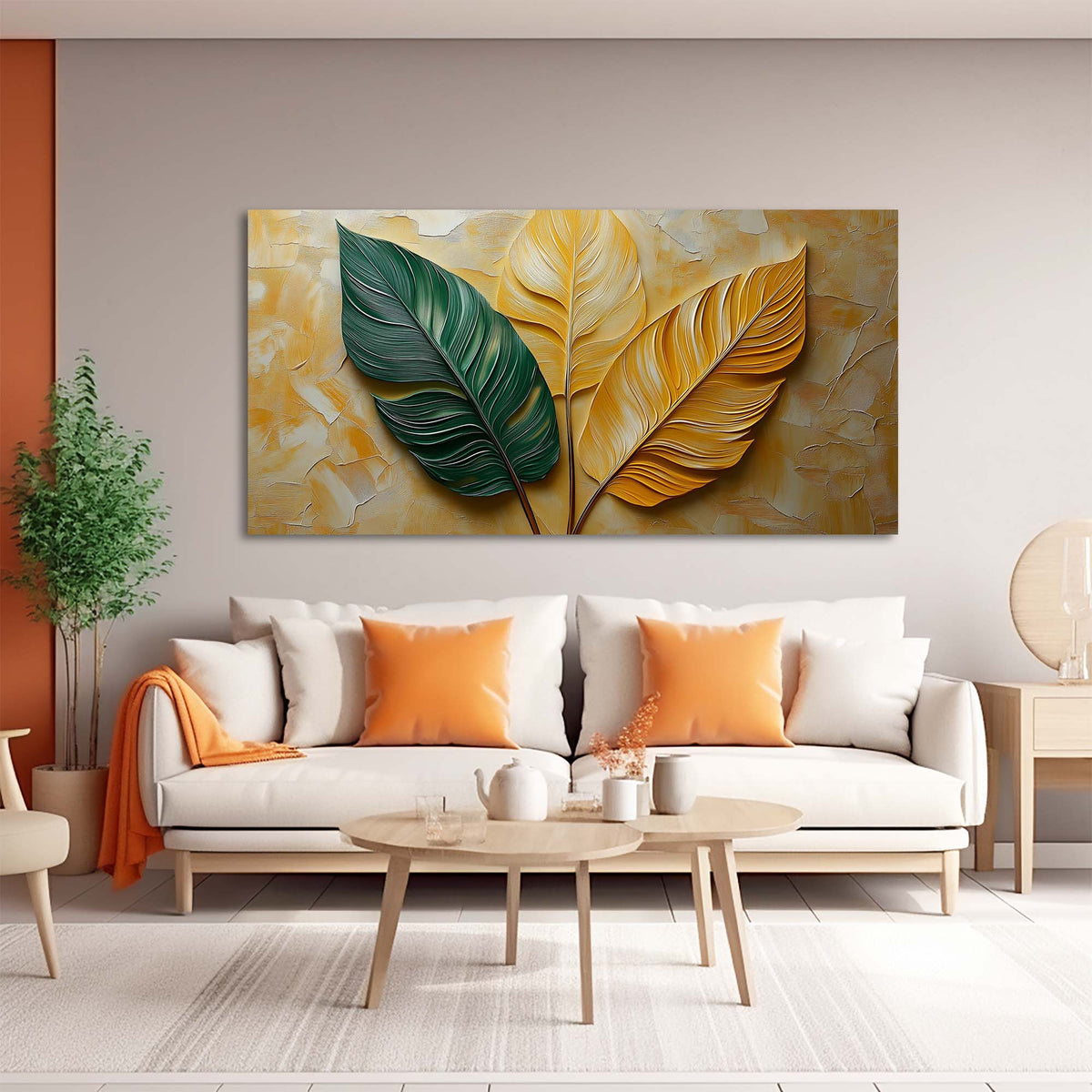 Yellow Tropical Floral Wall Art Modern Canvas Painting Prints Artwork Office Hallway Bedroom Living Room Decor