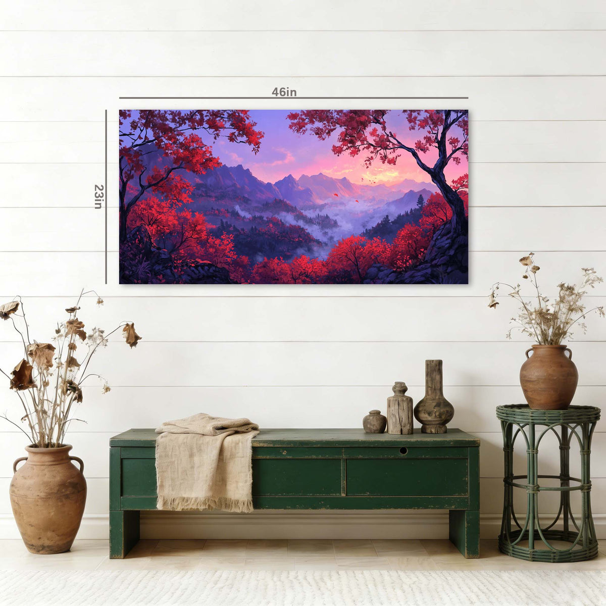 Red Fantasy Nature Wall Art Canvas Painting Prints Artwor Office Bedroom Living Room Decor
