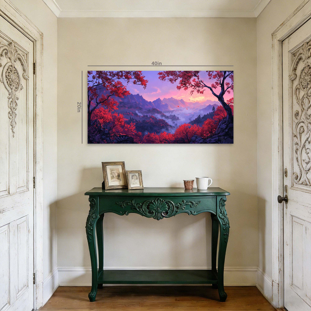 Red Fantasy Nature Wall Art Canvas Painting Prints Artwor Office Bedroom Living Room Decor