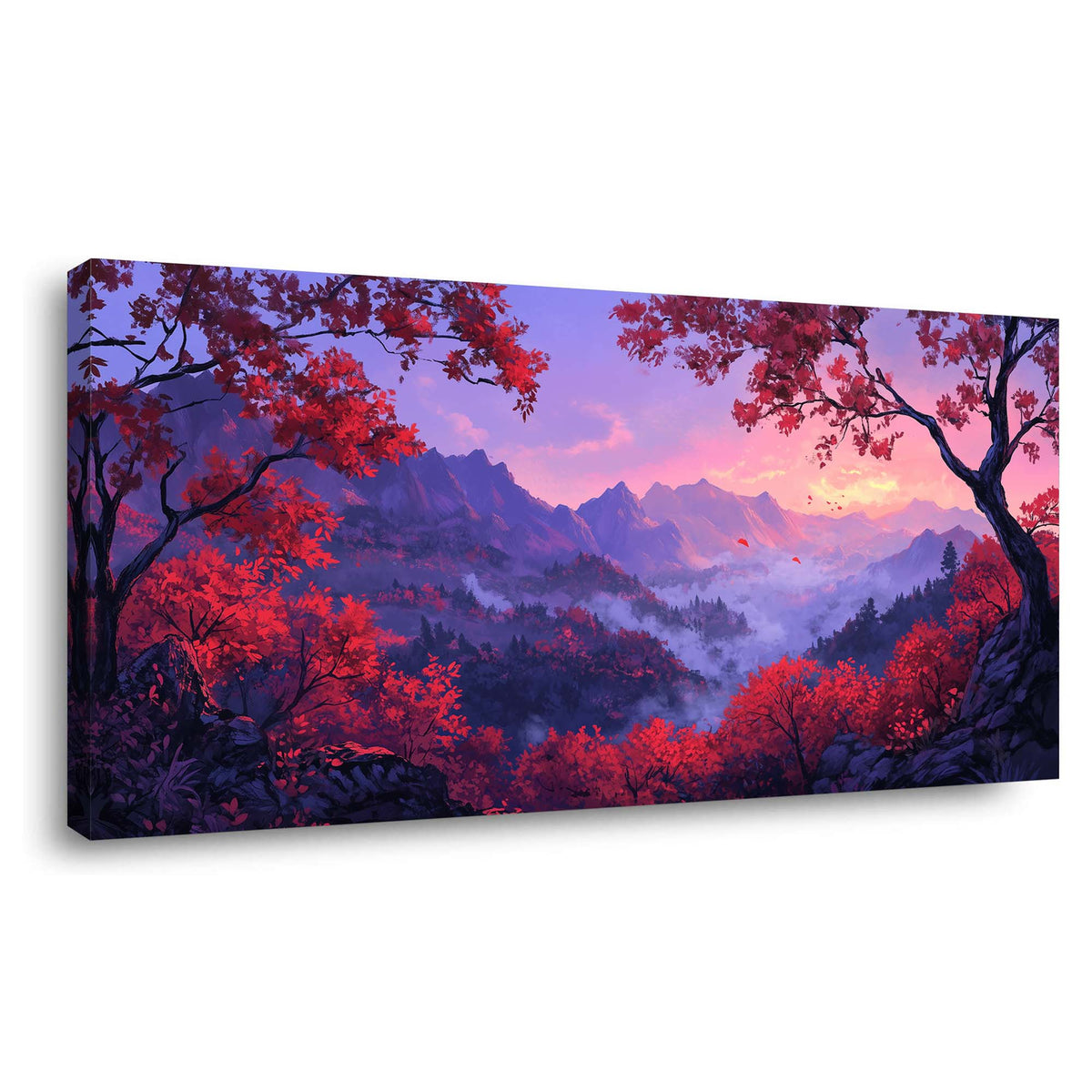 Red Fantasy Nature Wall Art Canvas Painting Prints Artwor Office Bedroom Living Room Decor