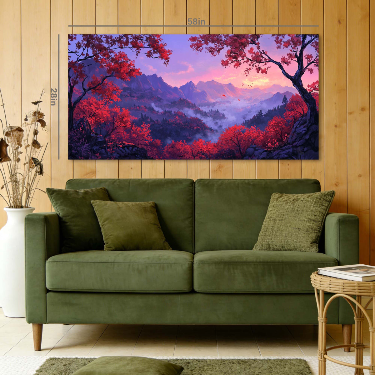 Red Fantasy Nature Wall Art Canvas Painting Prints Artwor Office Bedroom Living Room Decor