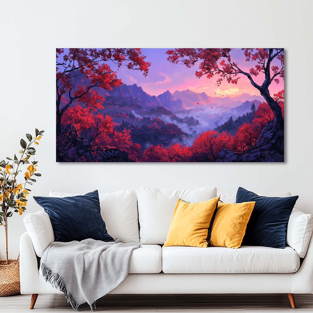Red Fantasy Nature Wall Art Canvas Painting Prints Artwor Office Bedroom Living Room Decor