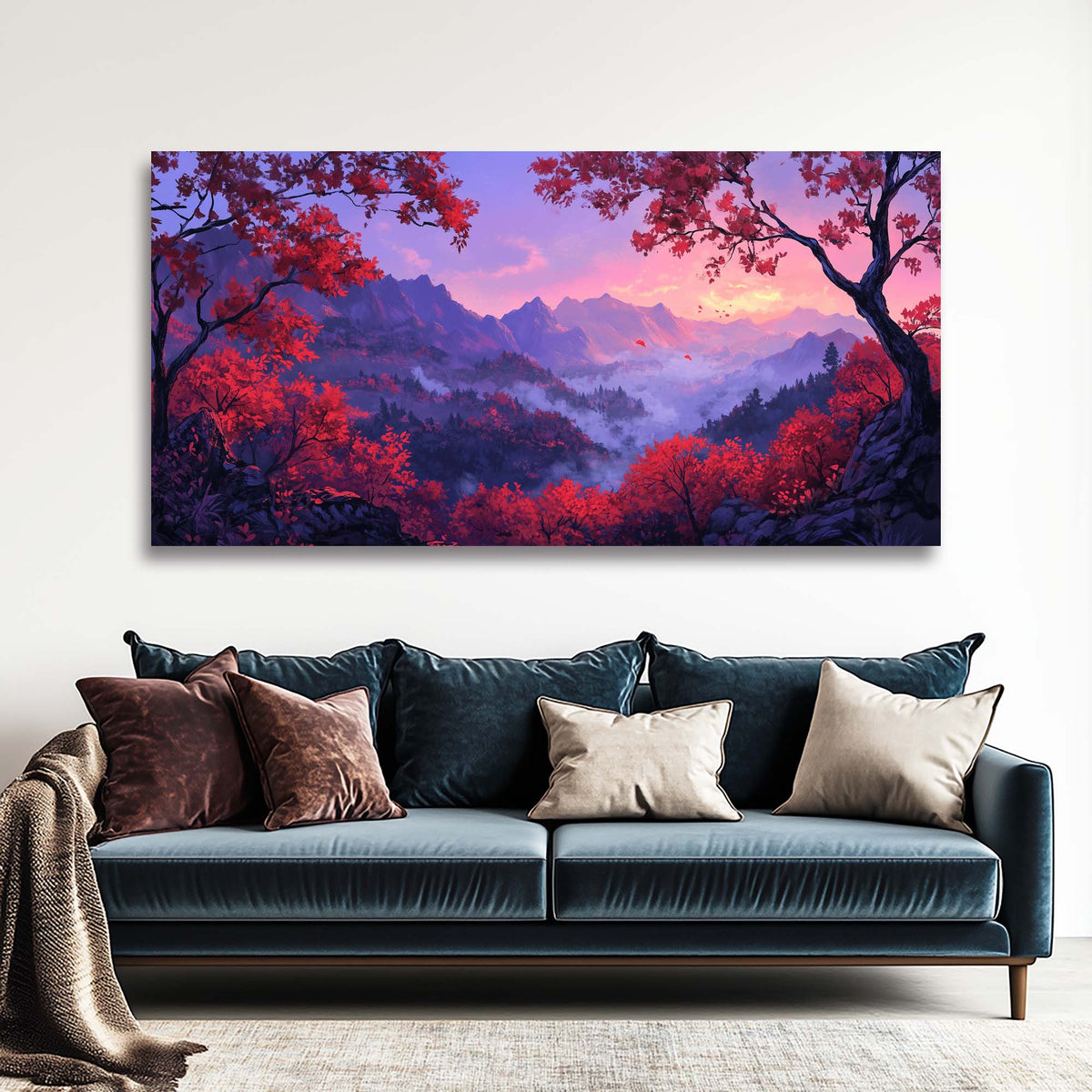 Red Fantasy Nature Wall Art Canvas Painting Prints Artwor Office Bedroom Living Room Decor
