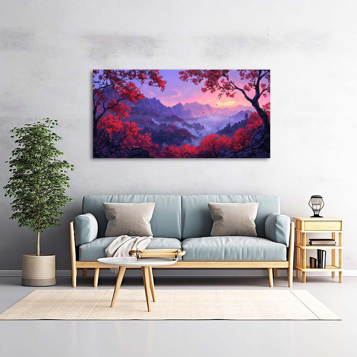 Red Fantasy Nature Wall Art Canvas Painting Prints Artwor Office Bedroom Living Room Decor