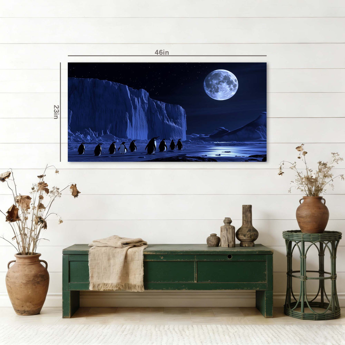 Navy Blue Mysterious Animals Wall Art Modern Canvas Painting Prints Artwork Office Hallway Bedroom Living Room Decor