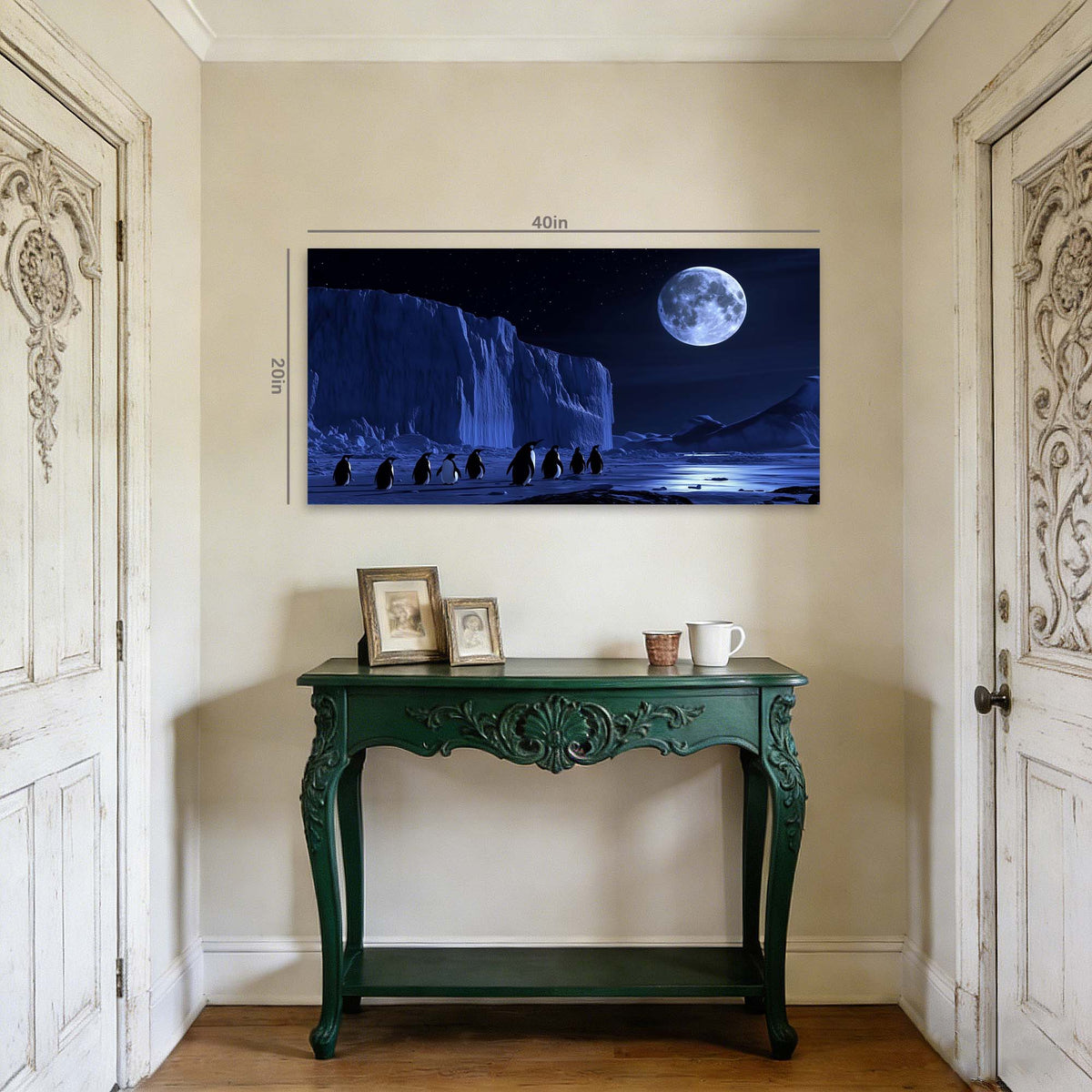 Navy Blue Mysterious Animals Wall Art Modern Canvas Painting Prints Artwork Office Hallway Bedroom Living Room Decor