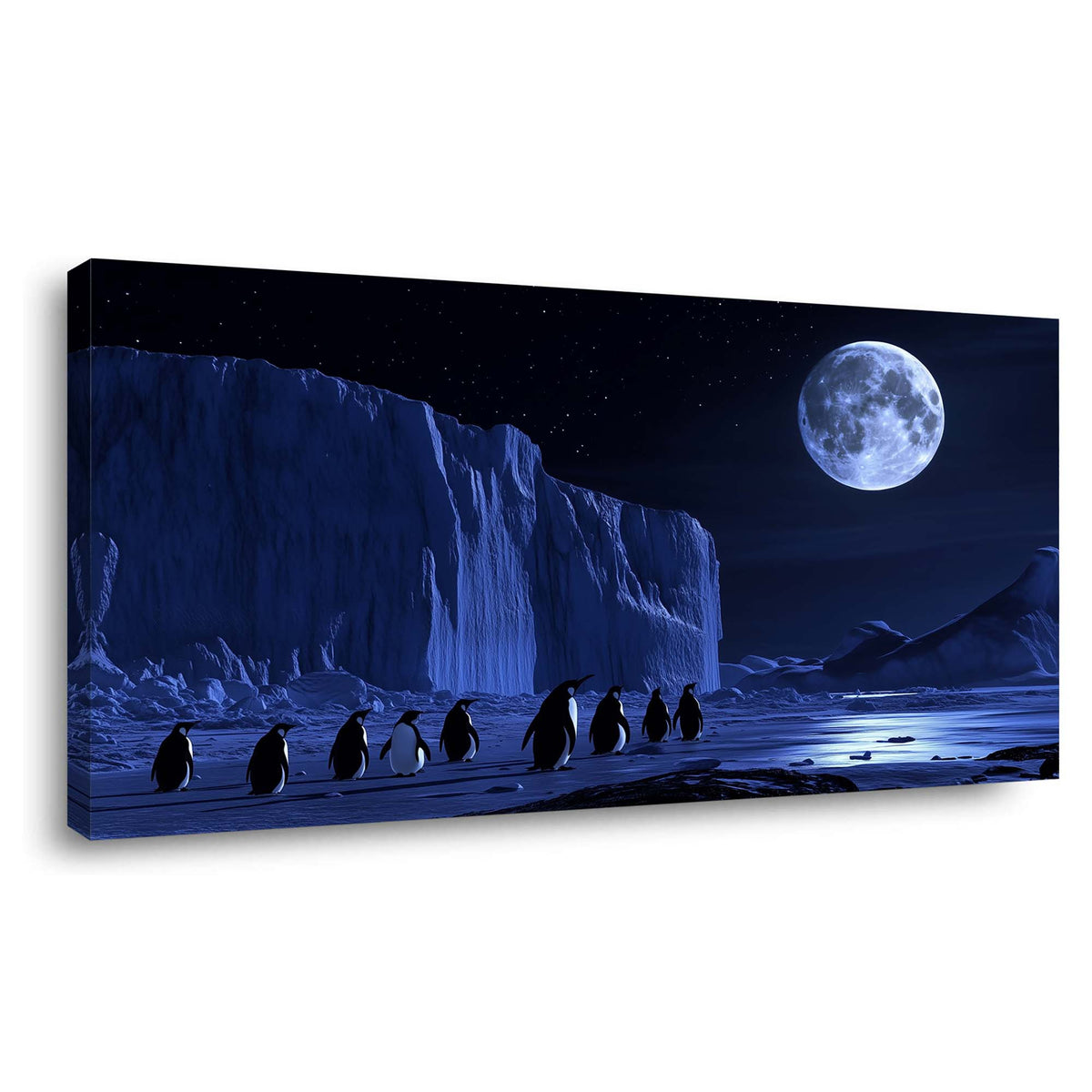 Navy Blue Mysterious Animals Wall Art Modern Canvas Painting Prints Artwork Office Hallway Bedroom Living Room Decor