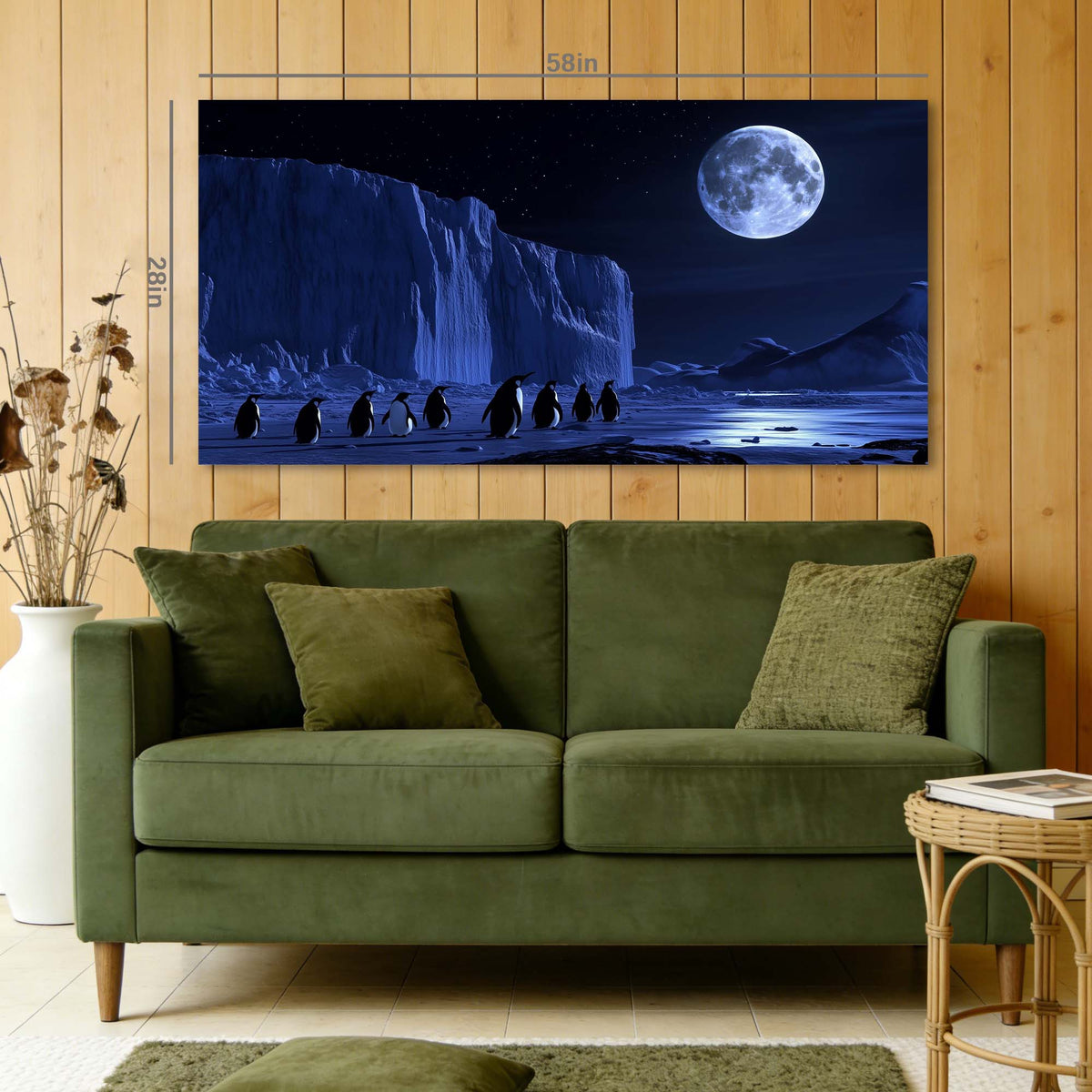 Navy Blue Mysterious Animals Wall Art Modern Canvas Painting Prints Artwork Office Hallway Bedroom Living Room Decor