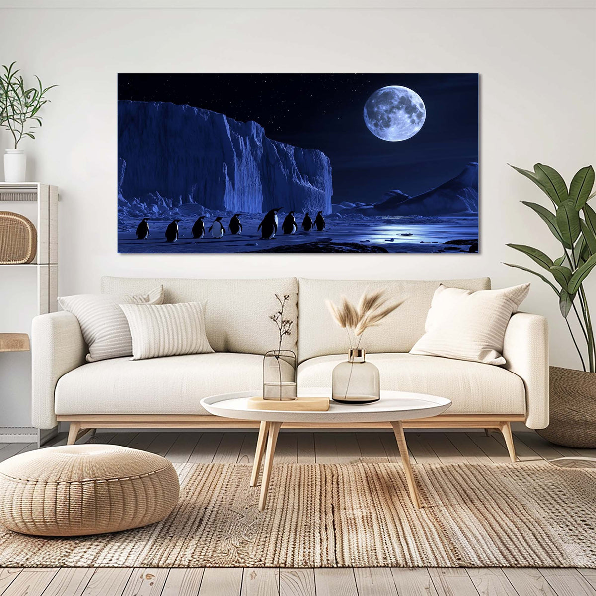 Navy Blue Mysterious Animals Wall Art Modern Canvas Painting Prints Artwork Office Hallway Bedroom Living Room Decor