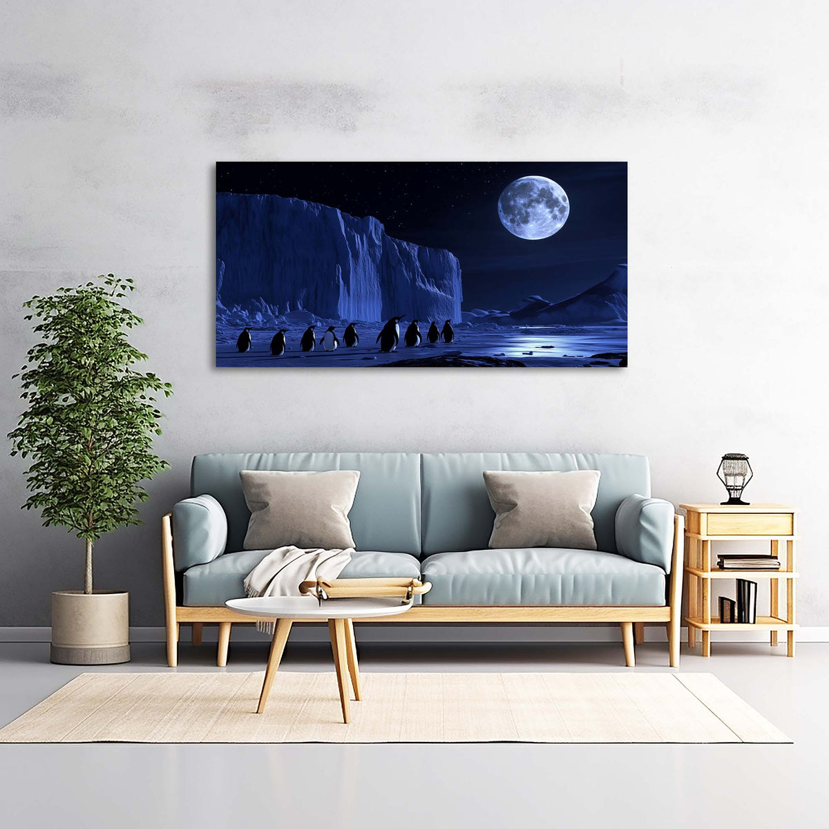 Navy Blue Mysterious Animals Wall Art Modern Canvas Painting Prints Artwork Office Hallway Bedroom Living Room Decor