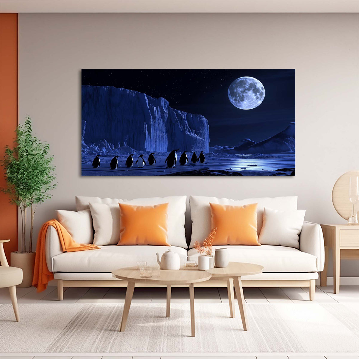 Navy Blue Mysterious Animals Wall Art Modern Canvas Painting Prints Artwork Office Hallway Bedroom Living Room Decor