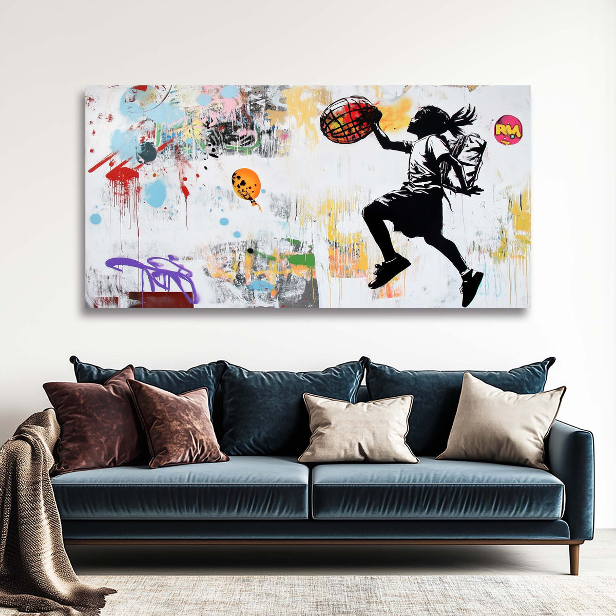 Navy Blue Urban Sports Wall Art Art Deco Painting Prints Canvas Artwork Living Room Family Bedroom Office Decor