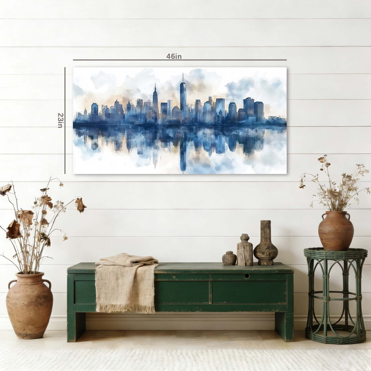 Navy Blue Urban Abstract Wall Art Modern Canvas Painting Prints Artwork Office Hallway Bedroom Living Room Decor