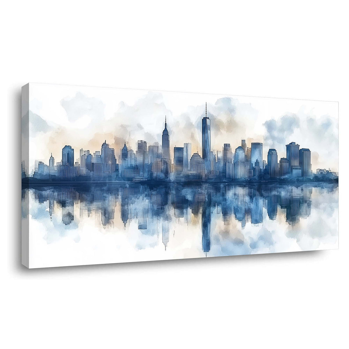Navy Blue Urban Abstract Wall Art Modern Canvas Painting Prints Artwork Office Hallway Bedroom Living Room Decor