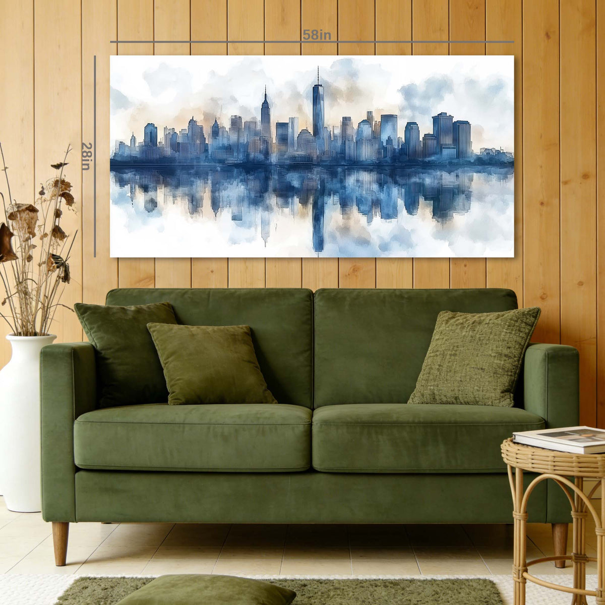 Navy Blue Urban Abstract Wall Art Modern Canvas Painting Prints Artwork Office Hallway Bedroom Living Room Decor